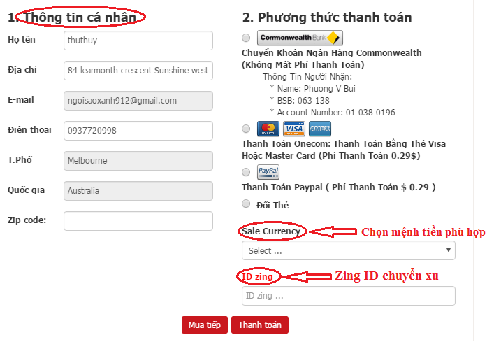 Giao dịch Item