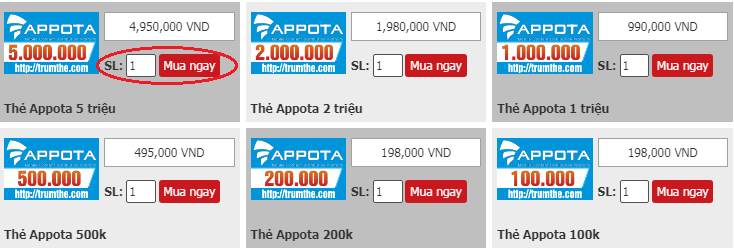 Mua thẻ Appota online giá rẻ ở đâu