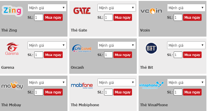 MUA THẺ GAME ONLINE AN TOÀN CHO  GAME THỦ VIỆT