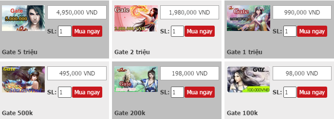 Mua thẻ Gate online chiết khấu cao tại trumthe.com