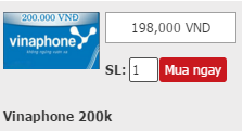 CÁCH MUA THẺ VINAPHONE NHANH NHẤT QUA VISA, MASTERCARD