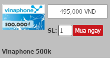 CÁCH MUA THẺ VINAPHONE NHANH NHẤT QUA VISA, MASTERCARD