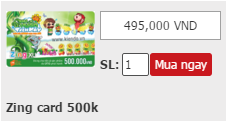MUA THẺ ZING CARD GIÁ RẺ QUA VISA, MASTERCARD