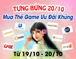 Tưng Bừng 20/10 - Mua Thẻ Game Ưu Đãi Khủng
