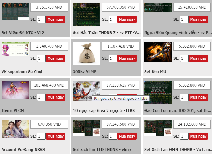 GIAO DỊCH TIỀN VÀNG, ITEM GAME, ACCOUNT GAME ONLINE AN TOÀN, NHANH CHÓNG