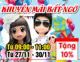 Khuyến Mãi Bất Ngờ - Tặng 10%