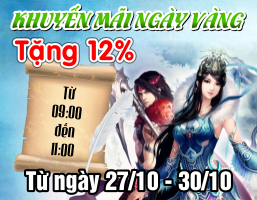 Khuyến Mãi Ngày Vàng - Tặng 12%