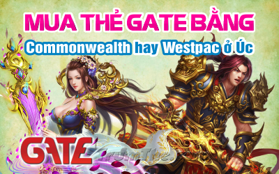 Mua thẻ Gate bằng Commonwealth hay Westpac tiện lợi ở Úc