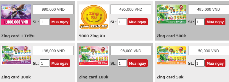Những thông tin cần thiết khi Mua thẻ Zing