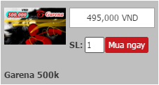 Mua thẻ Garena siêu rẻ qua Visa hay Mastercard